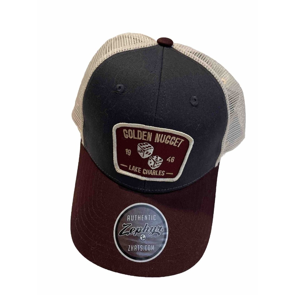 Golden Nugget Lake Charles‎ Mesh back SnapBack Adj Trucker Zephyrs Hat